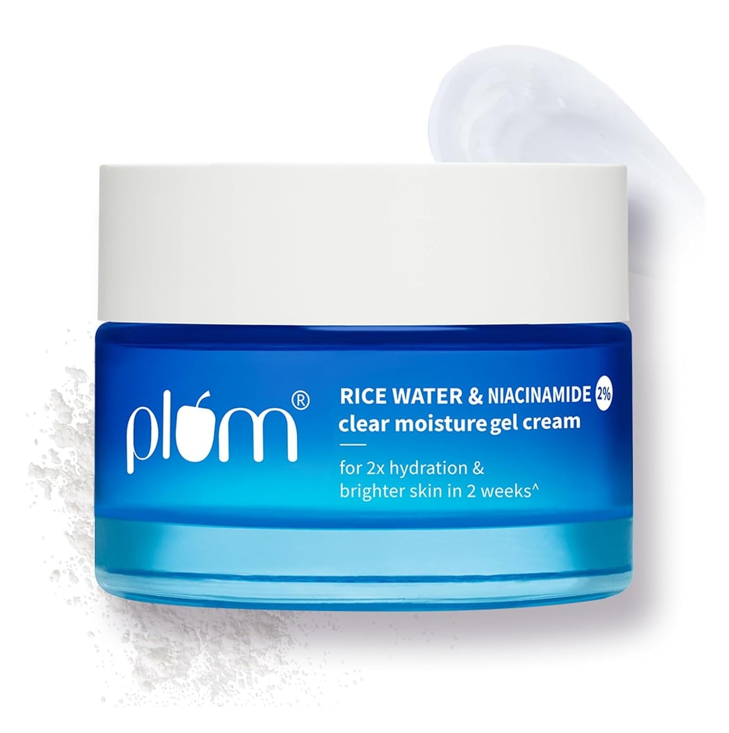 Plum 2% Niacinamide & Rice Water Superlight Gel Cream Moisturizer for Face | Oil-Free Hydration | Brightens, Fades Blemishes | Dermat-Tested | All Skin Types | Women & Men | 100% Vegan | 50 g