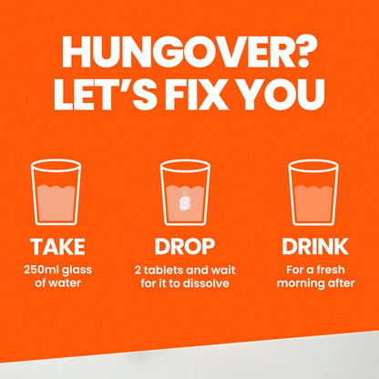 Fast&Up NightOut | 4 Effervescent tabs | Instant Hangover Relief | Helps detoxify liver | Rapid hydration & energy | Helps prevent Hangover | Zero sugar | Orange Flavour