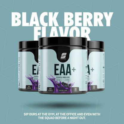Sparkfusion 8500 mg Eaa+ & 6000mg Bcaa (300 gm) Essential Amino Acids | Pre/Intra Workout and Muscle Growth & Recovery | All 9 Essential Amino Acid EAA Powder (Black Berry)