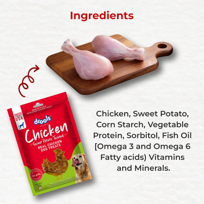 Drools Sweet Potato Twined Dog Treats, 70gm Pack, All Life Stages, roll