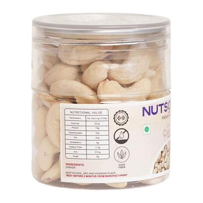 NUTSOLOGY Whole Cashews 150g | Premium W240 White Cashew Nuts | Large Crunchy Whole Kaju | Gluten-Free Plant-Based Protein Snack