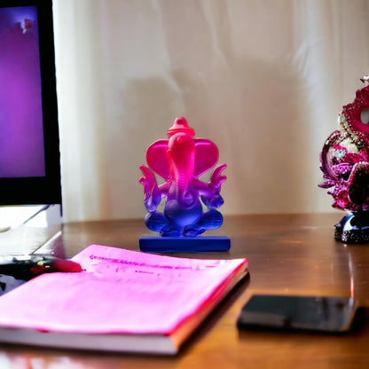 Ganesha Idol for Car Dashboard | Beautiful Ganesh Murti for Home Temple | Ganpati Figurine Statue Showpiece Sculpture for Office Desk (Purple)
