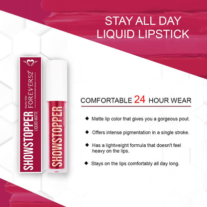 Daily Life Forever52 Showstopper Liquid Lipstick - Long-lasting up to 24 Hours Stay |Matte Finish |Vegan & Cruelty Free -Forbidden - 014