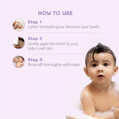 AreoVeda Ceramide Baby Bathing Bar - 100g | Enriched with Ceramide NP for Newborns | Paediatrician-Approved | Dermat-Tested | Protects Skin Barrier | 24 Hrs Post-Wash Hydration | EWG Verified | Soap-Free, No Artificial Fragrance, Parabens or SLS