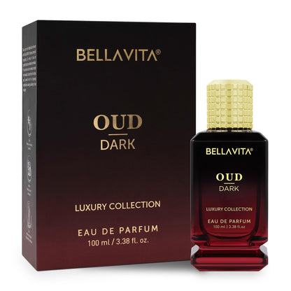 Bella Vita Oud Dark perfume bottle and packaging on a white background