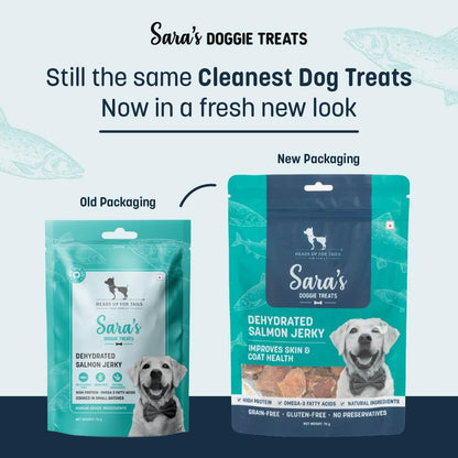 Sara’s Doggie Treats – Dehydrated Salmon Jerky for Dogs – 70 gm | 100% Natural, High-Protein Dog Treat | Grain-Free, Preservative-Free Snacks for All Breeds