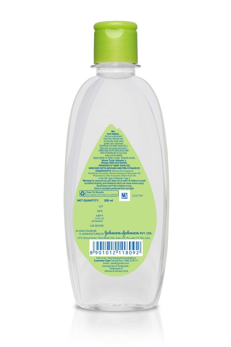 Johnson's Baby Hair Oil with Avocado, 200ml