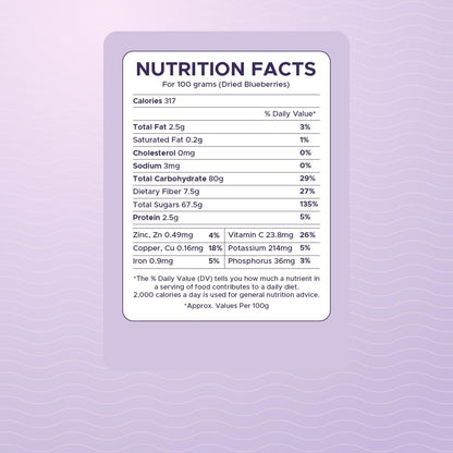 The Healthy Nosh Blueberries 200G | Premium Dried Blueberries | Rich in Antioxidants, Fiber, & Vitamin C | Perfect Superfood Snack