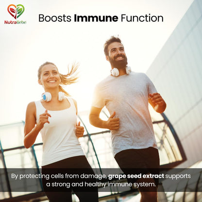 Nutraliebe OPC Grape Seed Extract Capsules - Minimum 95% OPCs, Powerful Antioxidant Support, 90 Capsules