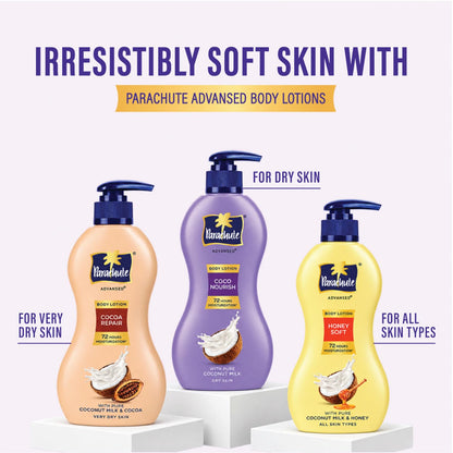 Parachute Advansed Coco Nourish Body Lotion with Pure Coconut Milk, 10 Layer Deep Action | 72 Hr | Moisturizer | Deep Nourishment | For Dry Skin | For Women | For Winter | Daily Use 600ml