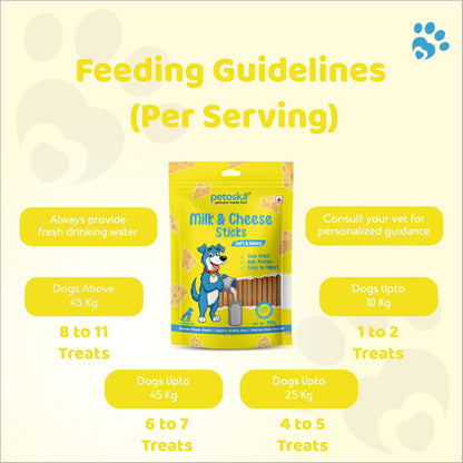 PETOSKA Chicken Sticks- 100gms | Dog Treats Made with Milk & Cheese | Highly Nutritious | Easy to Digest | Healthy Bone & Muscle | Suitable for All Dog Breeds | Pack of 1