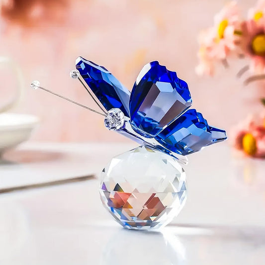 Nostrae Crystal Butterfly Show Pieces for Home Decor Living Room Decorative Items | Glass Showpieces Gift Items for Decoration | Center Table Tv Showcase Office Desk Interior Figurines