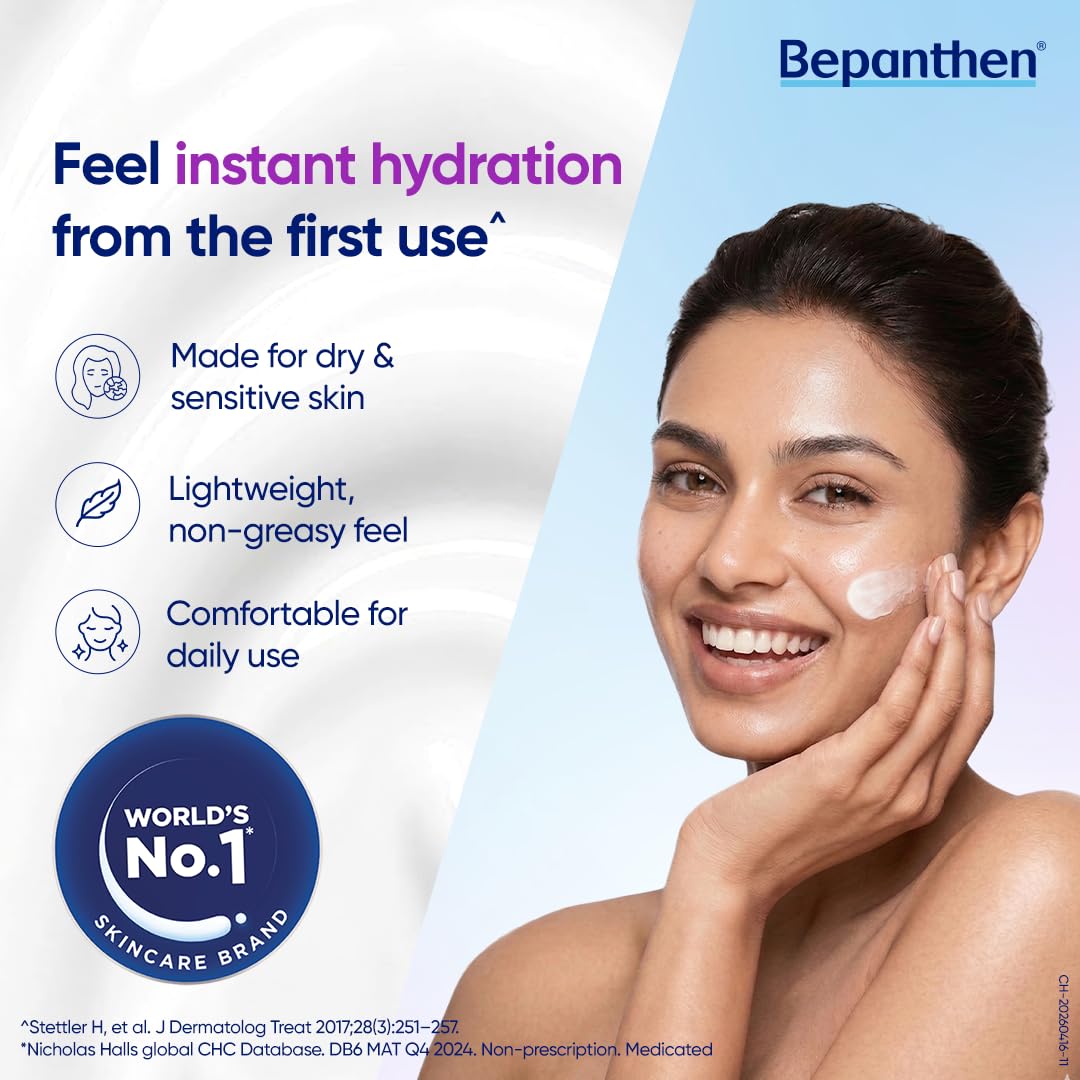 Bepanthen SensiControl Daily Moisturizing Cream (100g), World’s No.1 Skincare Brand For Dry & Sensitive Skin, Moisturizer for Dry Skin & Hydration in Summer, Clinically Proven Barrier Repair, Dermatologically Approved