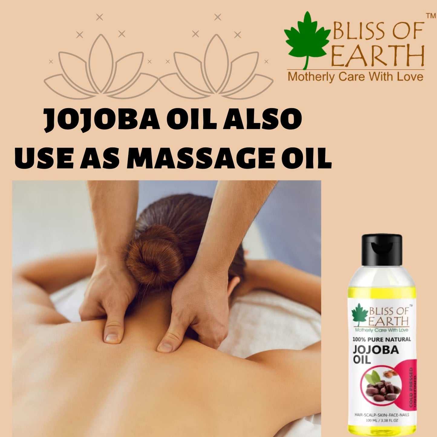 Bliss of Earth Jojoba Oil 100% Pure Natural Coldpressed & Unrefined 100ML