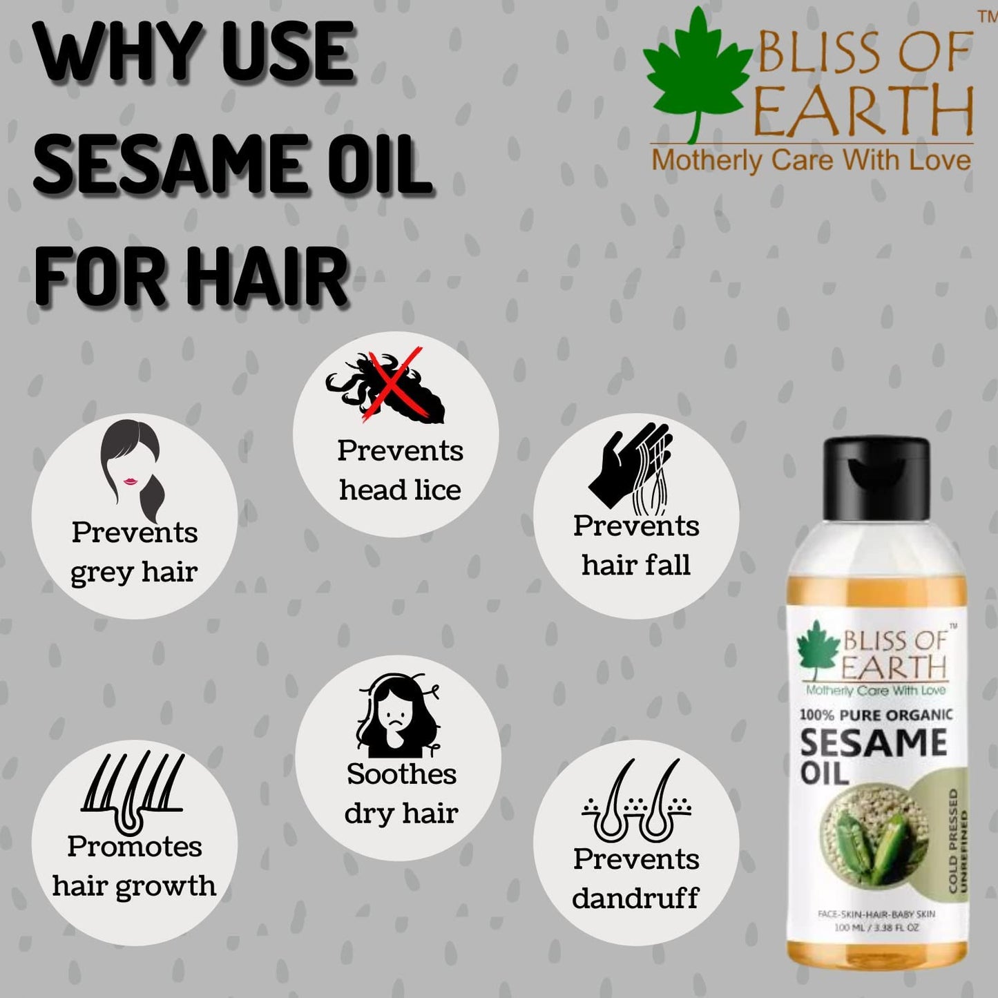 Bliss of Earth 100ML Certified Organic Black Seed Oil+Organic Sesame Oil 100ML. Coldpressed & Unrefined (Pack of 2)