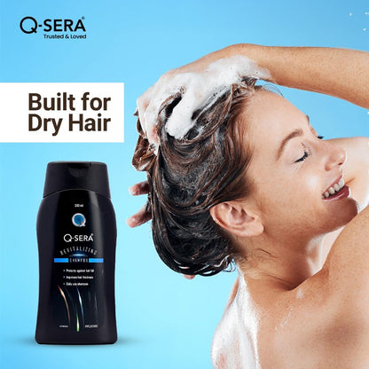 QSERA Revitalizing Shampoo | For Dry & Frizzy Hair | Makes healthy, smooth, and damage-free | Sulphate free | Paraben Free | Dermatologist Recommended | Strengthens the Hair | 150 ML