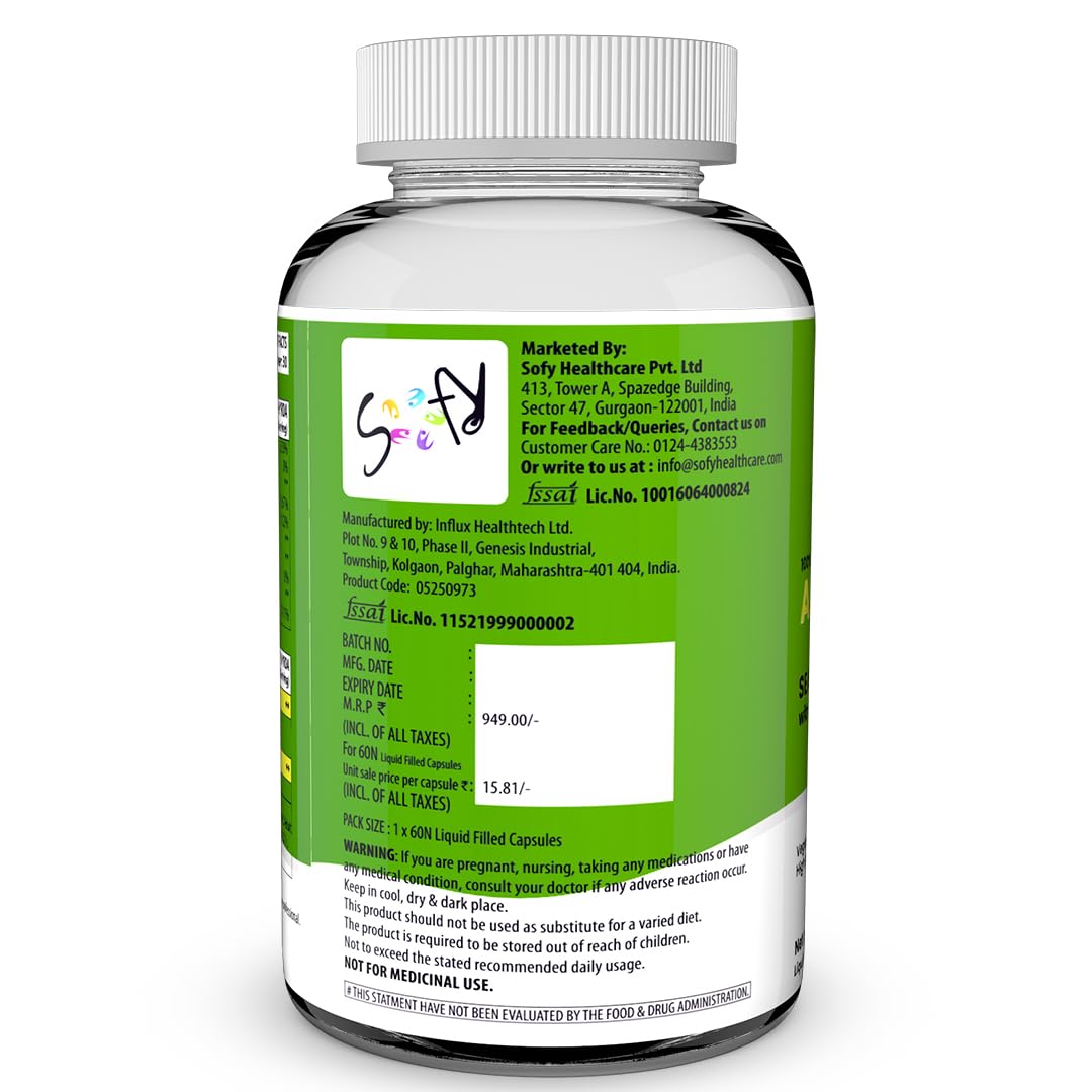 Supplement bottle with green label on a white background