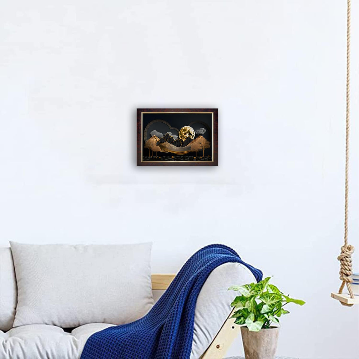 Premium Sparkle Lamination, Modern Art 3d Scenery Photo Frame, Copper Gold, 14x20 Inch 21650