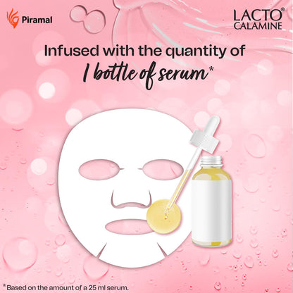 Lacto Calamine Vitamin C Face Sheet Mask |Instant Hydration |Glycolic Acid & D-Panthenol|30 g