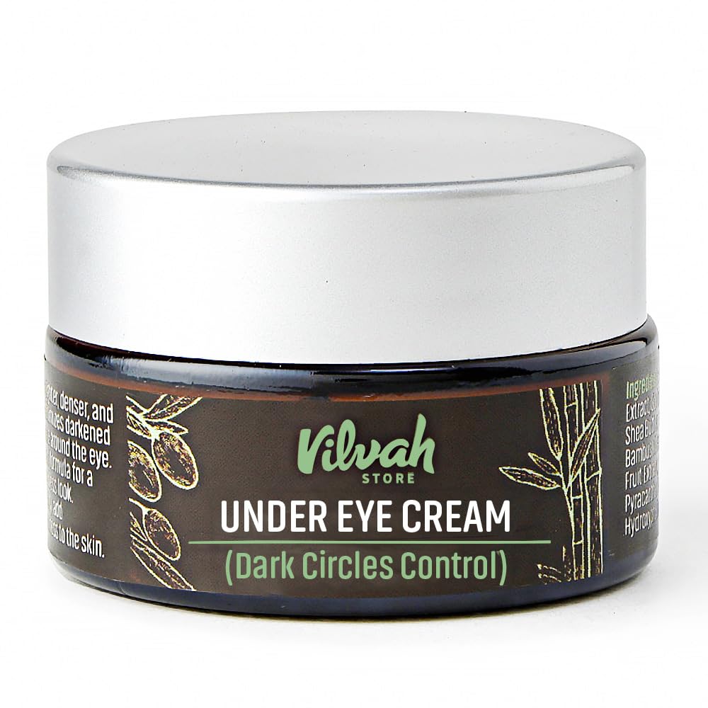Vilvah Under Eye Cream | Reduces Dark Circles, Puffiness & Eye Bags | Hydrates, Smoothens Fine Lines & Firms Skin | Lightweight Cream for Tired Eyes | 20ml