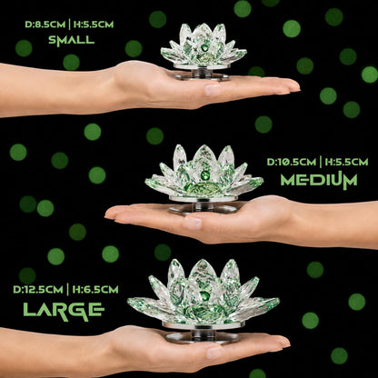 Crystal Lotus Flower Glass Showpiece, Decor -8.5 x 5.5 CM