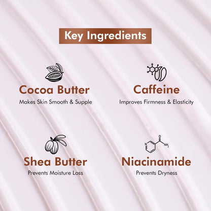 List of key ingredients with icons and descriptions on a light pink background