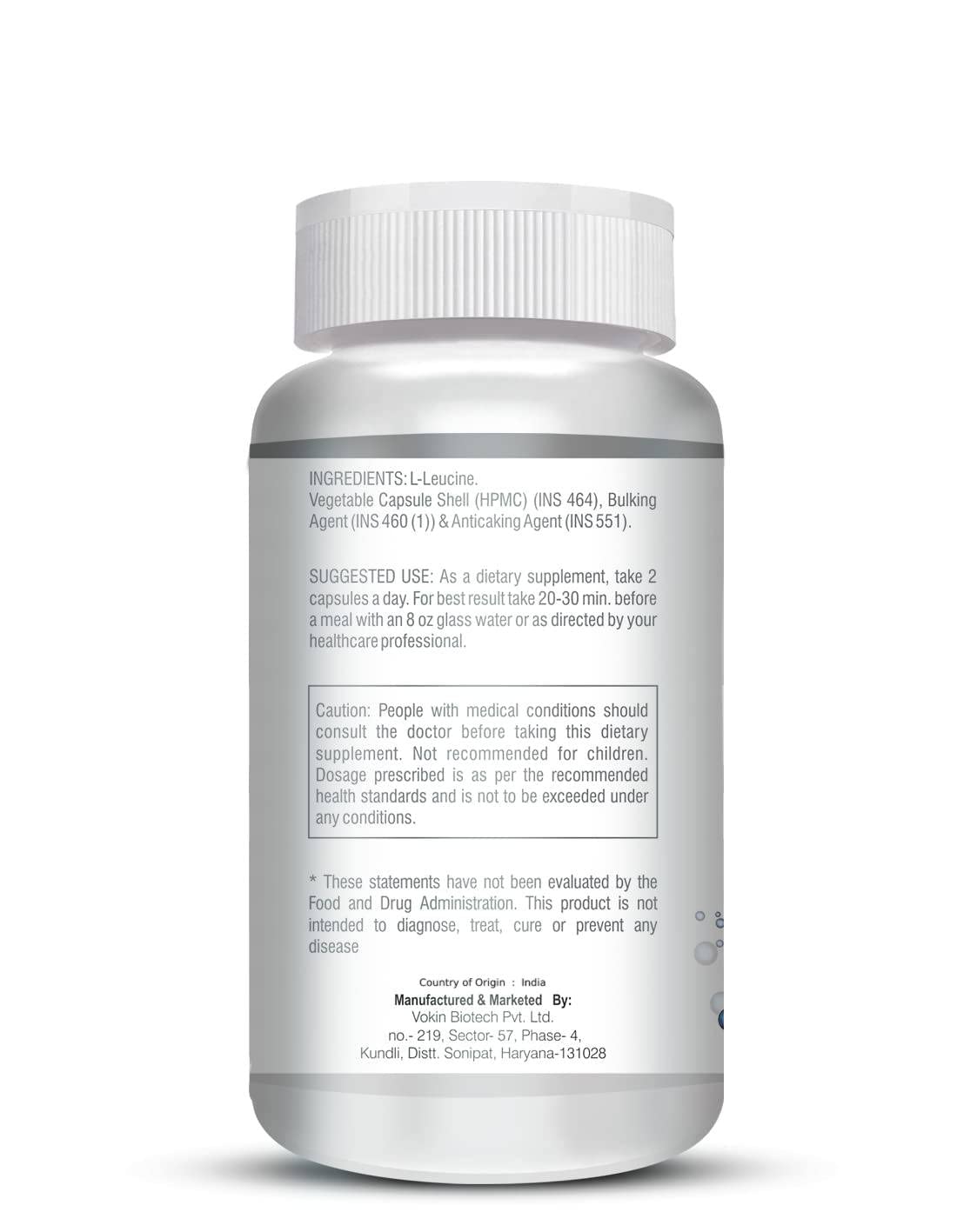 Supplement bottle with label on a white background