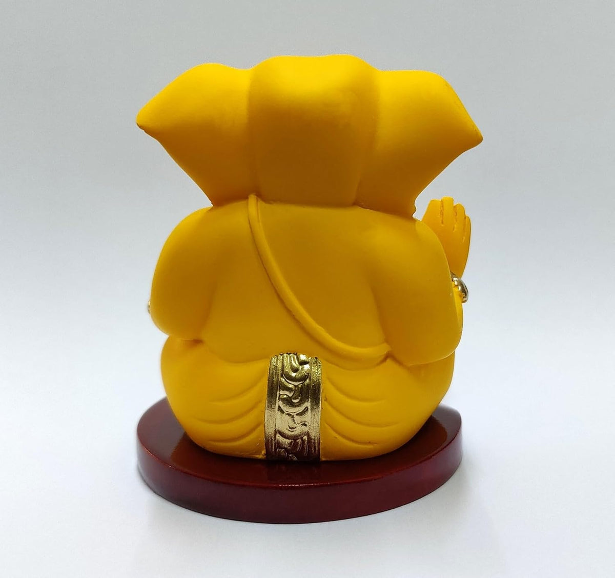 Handcrafted Poly Resin Ganesha Statue with Base - Perfect for Car Dashboard, Office Desk, Shelves, and Home Decor - Ideal Housewarming Gift! (MANGOTERRACOTTAAPPUMDF)