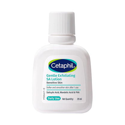 Cetaphil Gentle Exfoliating SA Lotion 29ml | Lightweight Daily Moisturizer with Salicylic Acid, Mandelic Acid & Gluconolactone | 48 Hr Hydration & Gentle Exfoliation | For Sensitive Skin