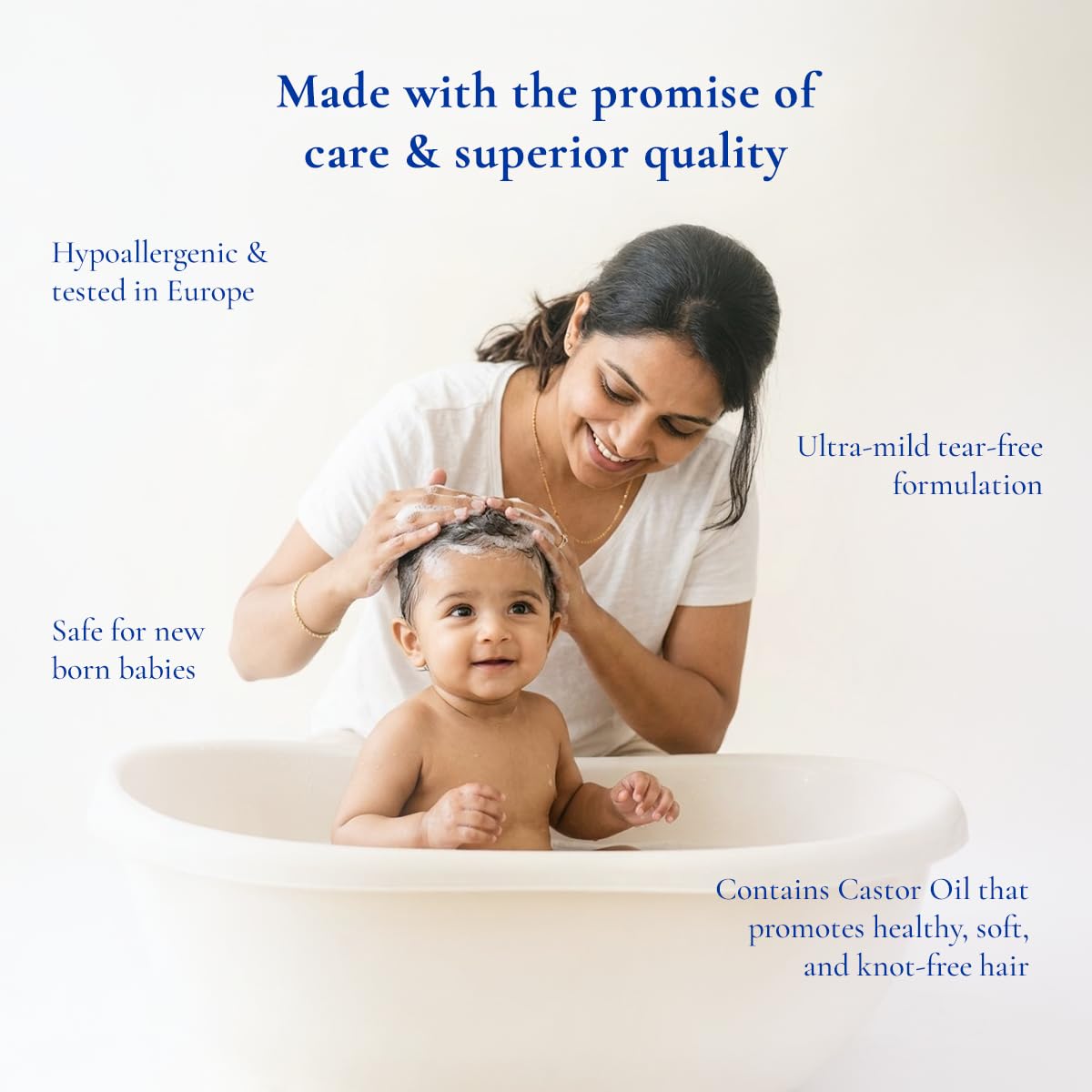 Softsens Baby Tear-Free Shampoo 500ml | Enriched with Castor Oil | Ultra-Mild,Dermatologically, Hypoallergenic, Paraben & Sulfate-Free Formula for Babies