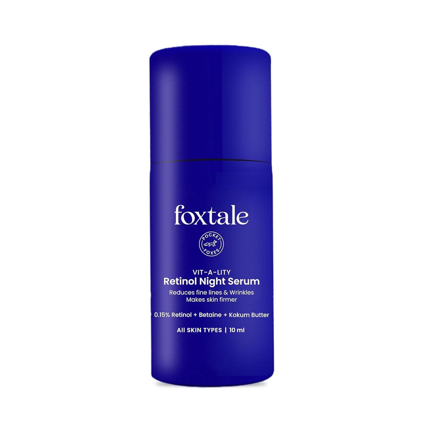 Foxtale 0.15% Beginner Friendly Retinol Night Serum | Anti-Aging Night Cream | Reduces Fine Lines and Wrinkles | No Purging | For Younger-looking Skin | Men & Women | All Skin Types - 10 ml