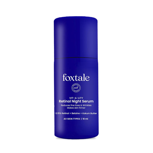 Foxtale 0.15% Beginner Friendly Retinol Night Serum | Anti-Aging Night Cream | Reduces Fine Lines and Wrinkles | No Purging | For Younger-looking Skin | Men & Women | All Skin Types - 10 ml