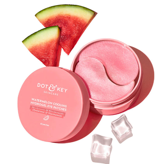 Zephivo Dot & Key Watermelon Cooling Hydrogel Under Eye Patches for Dark Circles & Puffiness Reduction | With Hyaluronic & Niacinamide | Eye Patches | Instantly Hydrates, Cools & De-Puffs | 60 Patches
