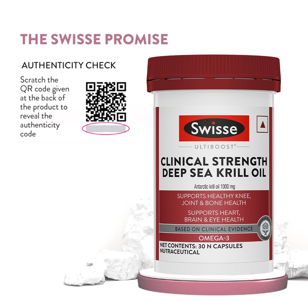 Zephivo Swisse Antarctic Krill Oil - 1000mg Krill Oil In Each Capsule, Manufactured In Australia - Supports Healthy Heart & Joint Health with Astaxanthin & Phospholipids (30 Capsule)
