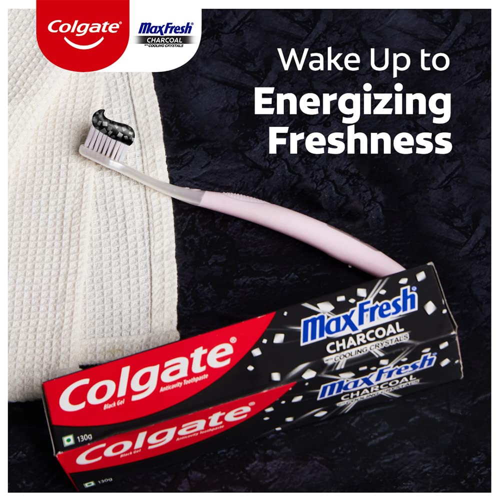 Colgate MaxFresh Toothpaste, Black Gel Paste with Charcoal for Super Fresh Breath, 130gm
