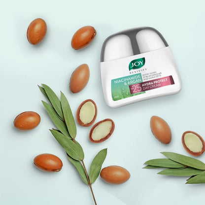 Joy Revivify Niacinamide & Argan Hydra Protect Day Cream SPF 25 |Face Moisturizer | Antioxidants & Multivitamins | UV Protection | Red Raspberry & Grapeseed |Aloe Vera Extracts – 50 ml