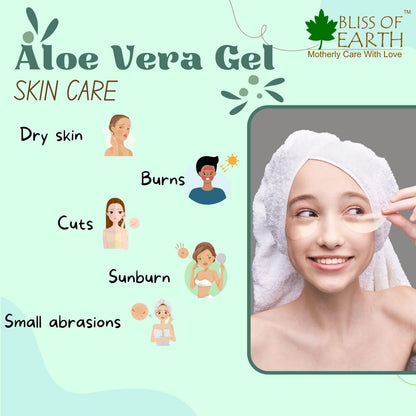 Bliss Of Earth 99% Pure Crystal Clear Aloe Vera Gel For Face Hair Skin Dark Spots, Effective Cooling, Soothing & Hydrating, 100gm