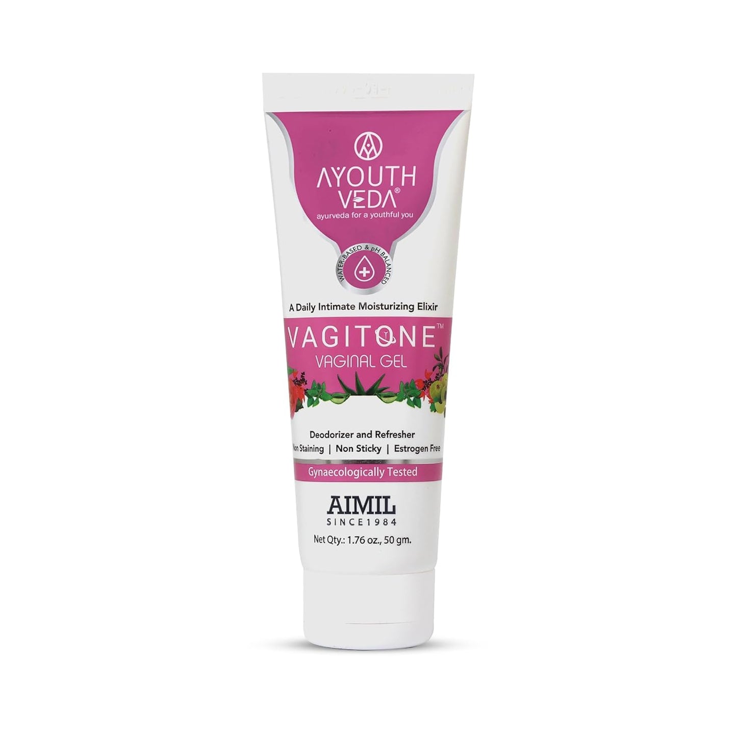 Ayouthveda Vagitone Vaginal Gel for Women | Dual-Action Anti-Infective & Toning Gel | Controls Infections Secretions | Estrogen-Free, Gynaecologically Tested | With Sphatika, Amla & Maju Phal | 50ml (Pack of 1)