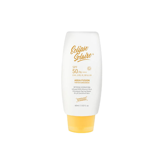 Eclipse Solaire Aqua Fusion Sunscreen SPF50 | 5X Protection with SPF 50 PA+++ | Infused with Himalayan Spring Water | Non-Greasy, For All Skin Types – 60ml