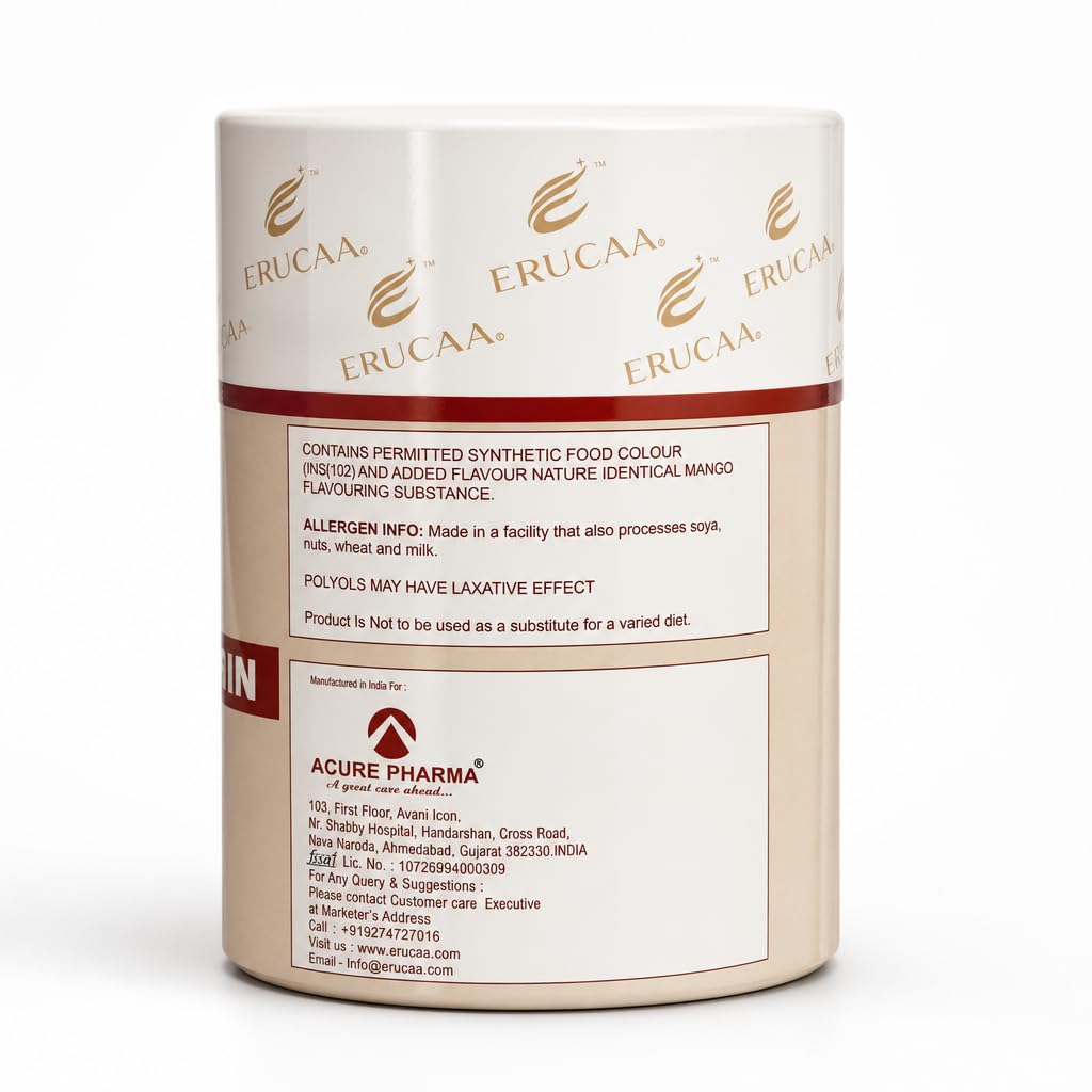 ERUCAA Multivitamin Gummies | Mango Flavour | 30 Gummies | Gluten Free | Daily Multivitamin Gummies for Adults