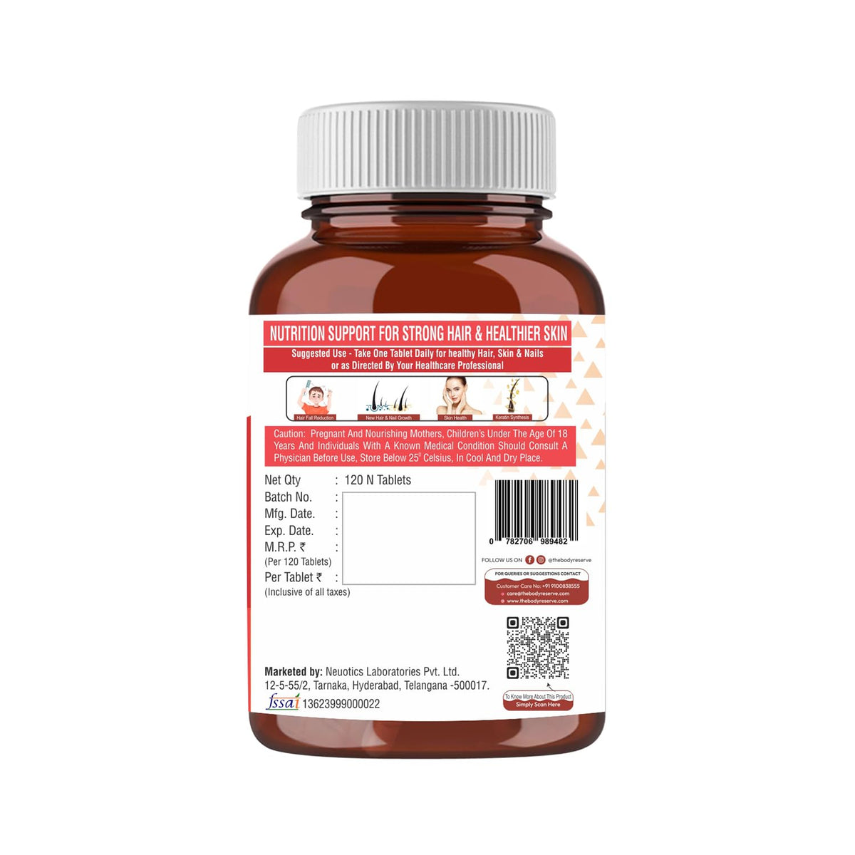 Supplement bottle with label on a white background