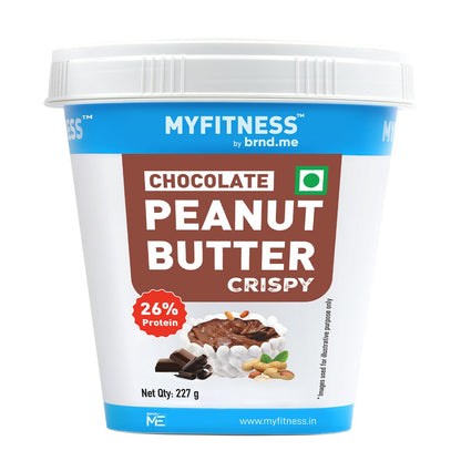 MYFITNESS Peanut Butter Chocolate Spread Crispy | 21g Protein & 8g Fiber | Healthier Nut Butter Spread for Breakfast, Snacks & Bread Treats | Cholesterol Free | Zero Trans Fat | Pure Roasted Nuts