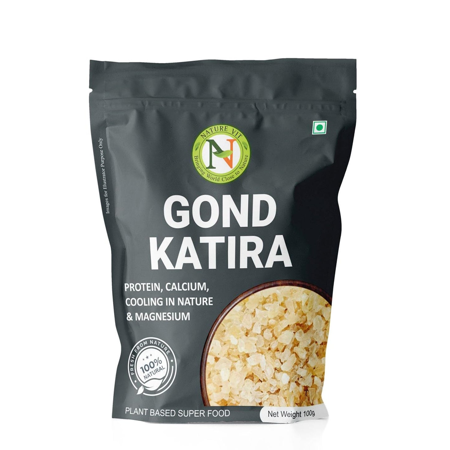 NatureVit Pure Gond Katira (Edible Almond Gum) | High Cooling Properties | Natural Tragacanth Gum Superfood | Calcium · Magnesium · Protein