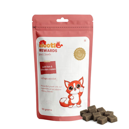 Nootie Purr Treats Soft Fish & Chicken Cubes Cat Treats, 50g