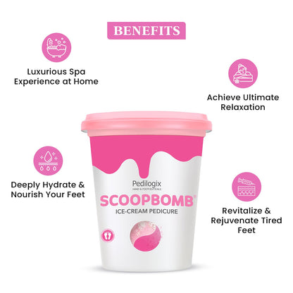 O3+ Pedilogix Scoop Bomb Pedicure with Bath Bomb for Soft & Moisturised Feet | 100g+10ml
