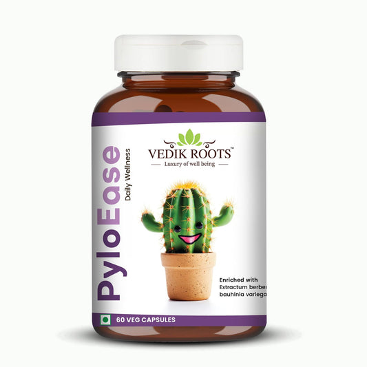 PyloEase for Hemorrhoids| Help reduce Bleeding, Pain, & Burning | Help relieve Fissure. Fistula, Constipation | 60 Veg Capsules (Pack of 1)