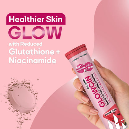 MOUNTAINOR Glutathione Tablets for Skin Brightening & Korean Glow. Fights Pigmentation & Dullness, Clinically Proven Ingredients-Niacinamide & Vit C Helps reduce Melanin, Clearance Healthy & Radiant Skin, Sugar-free Pack of 1 ( 15 Tablets)
