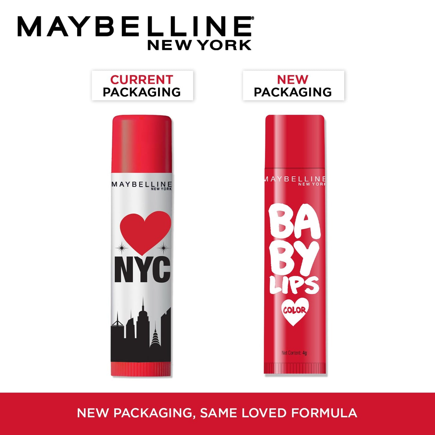 Maybelline New York Baby Lips Loves NYC Lip Balm, Broadway Red | Color Lip Balm with SPF 11 Up To 24H Moisture