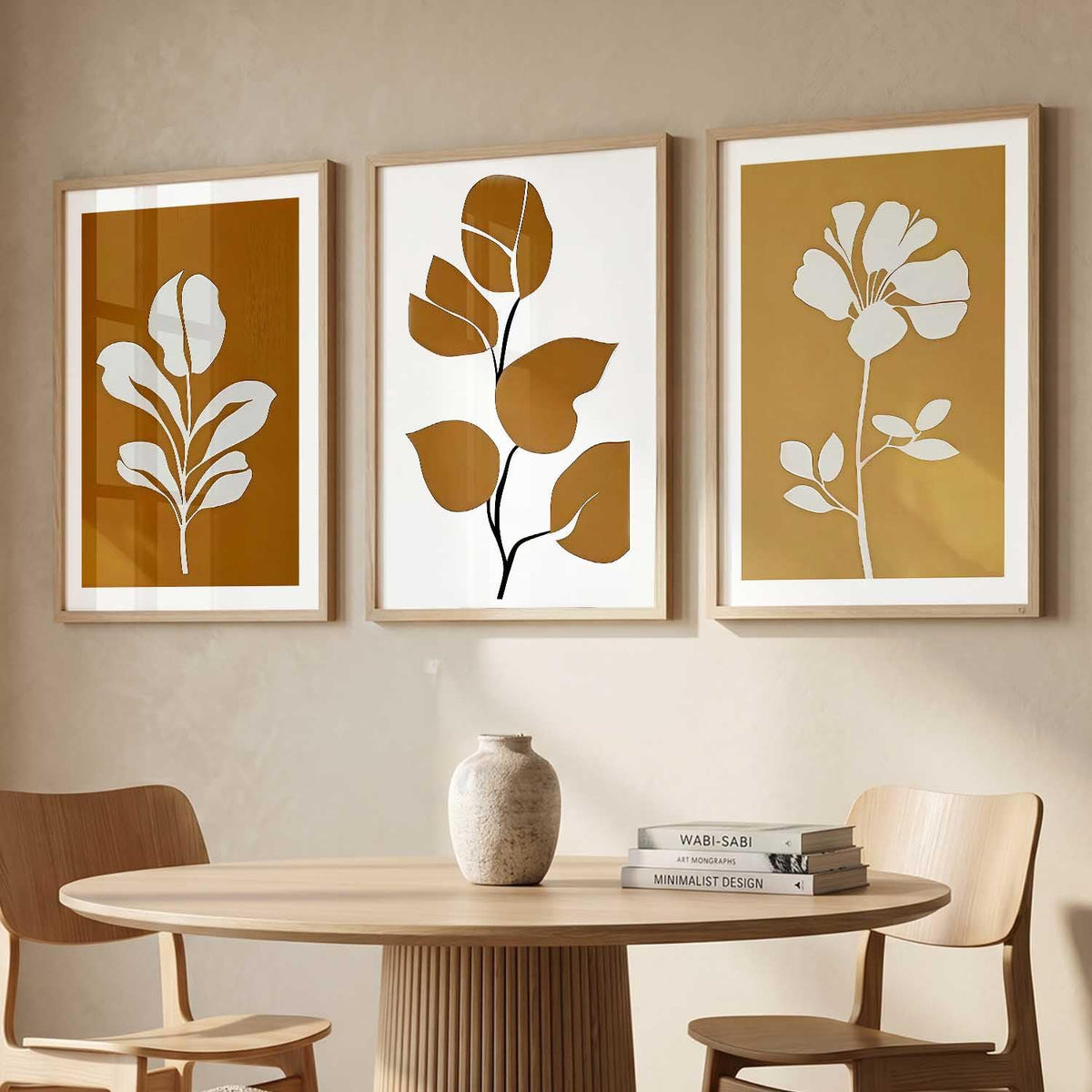 Boho Art Home Decoration Painting | Paintings With Frame For Living Room Bed Room Hotel Wall Decor Digital Reprint Set of 3 (13X17 inch)