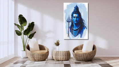Lord Shiva Canvas Wall Painting | Rolled canvas painting | Shiva Wall Decor for Living Room